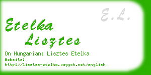 etelka lisztes business card